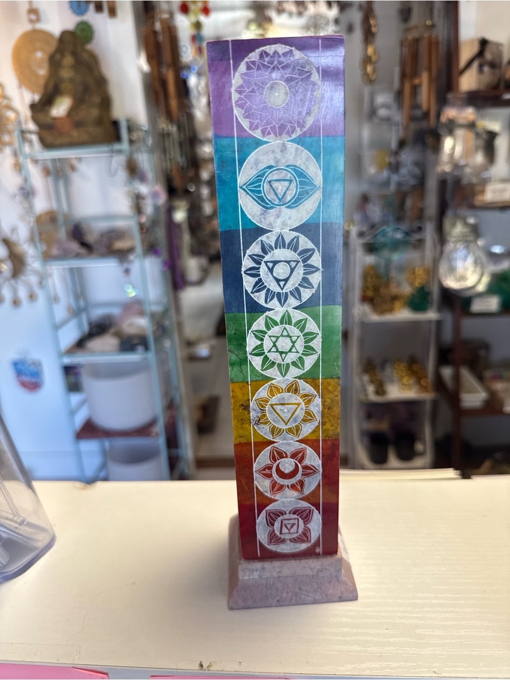 Chakra soap stone incense burner